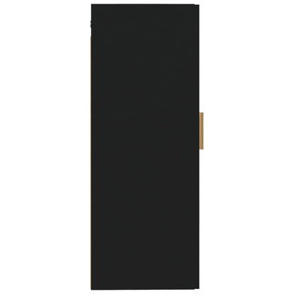 Veggskap svart 35x34x90 cm konstruert tre