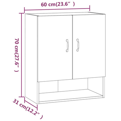 Veggskap sonoma eik 60x31x70 cm konstruert tre