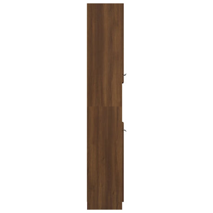 Baderomsskap brun eik 32x34x188,5 cm konstruert tre