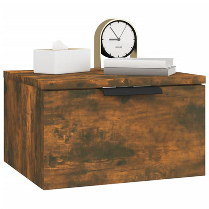 Veggmonterte nattbord 2 stk røkt eik 34x30x20 cm
