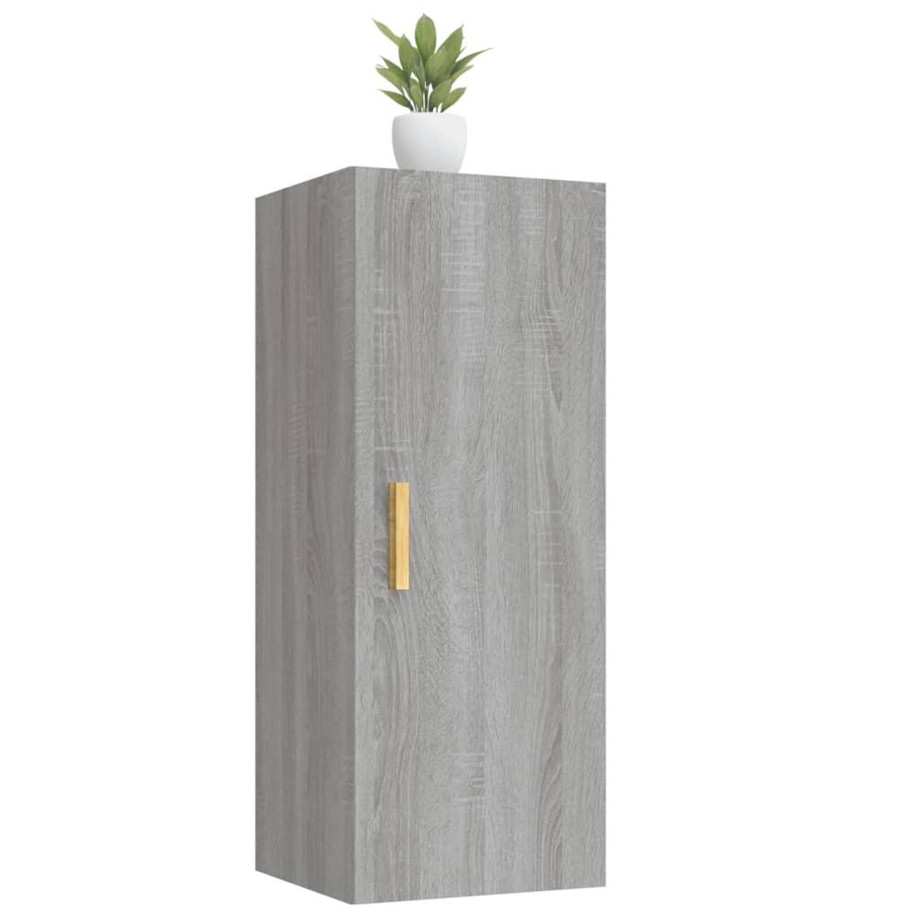 Veggskap grå sonoma 34,5x34x90 cm konstruert tre