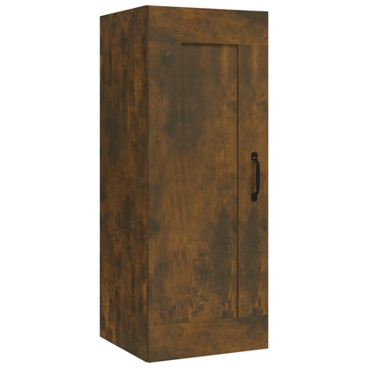 Vegghengt skap røkt eik 35x34x90 cm konstruert tre