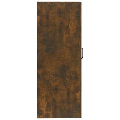 Vegghengt skap røkt eik 35x34x90 cm konstruert tre