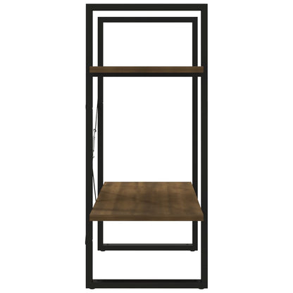 Bokhylle 2 etasjer brun eik 60x30x70 cm konstruert tre