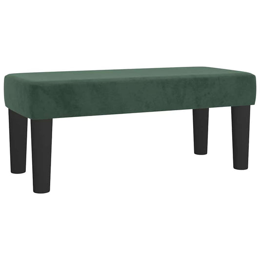 Benk Lys Grå 70x30x30 cm Fløyel Mørk grønn Stoff, Tre