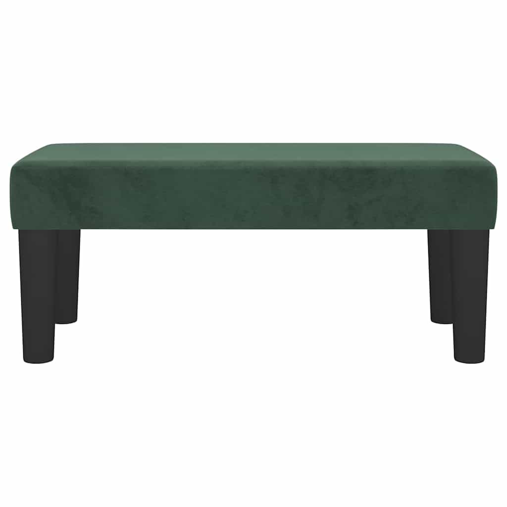 Benk Lys Grå 70x30x30 cm Fløyel Mørk grønn Stoff, Tre