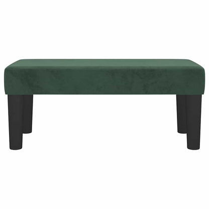 Benk Lys Grå 70x30x30 cm Fløyel Mørk grønn Stoff, Tre