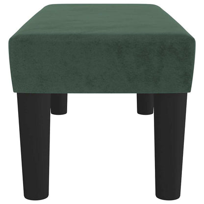 Benk Lys Grå 70x30x30 cm Fløyel Mørk grønn Stoff, Tre