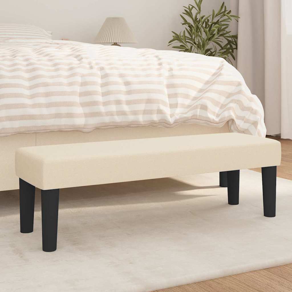 Benk Kremhvit 100x30x30 cm Stoff