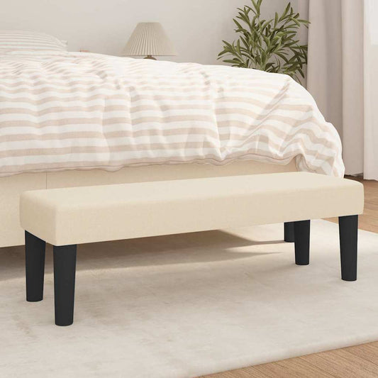 Benk Kremhvit 100x30x30 cm Stoff