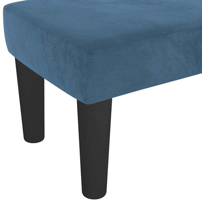 Benk Lys Grå 70x30x30 cm Fløyel Mørk blå Tre, Stoff