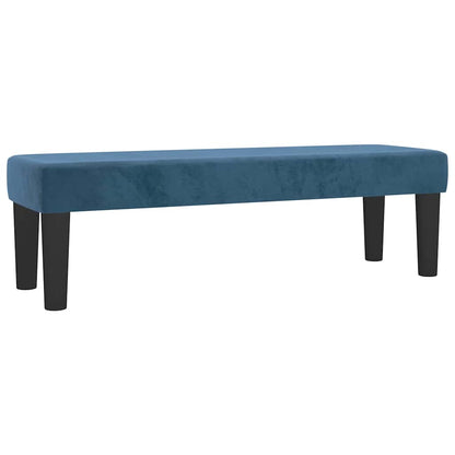 Benk Lys Grå 70x30x30 cm Fløyel Mørk blå Tre, Stoff