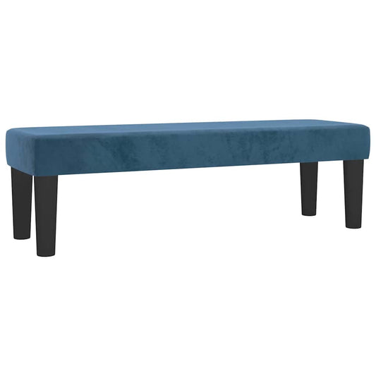 Benk Lys Grå 70x30x30 cm Fløyel Mørk blå Tre, Stoff