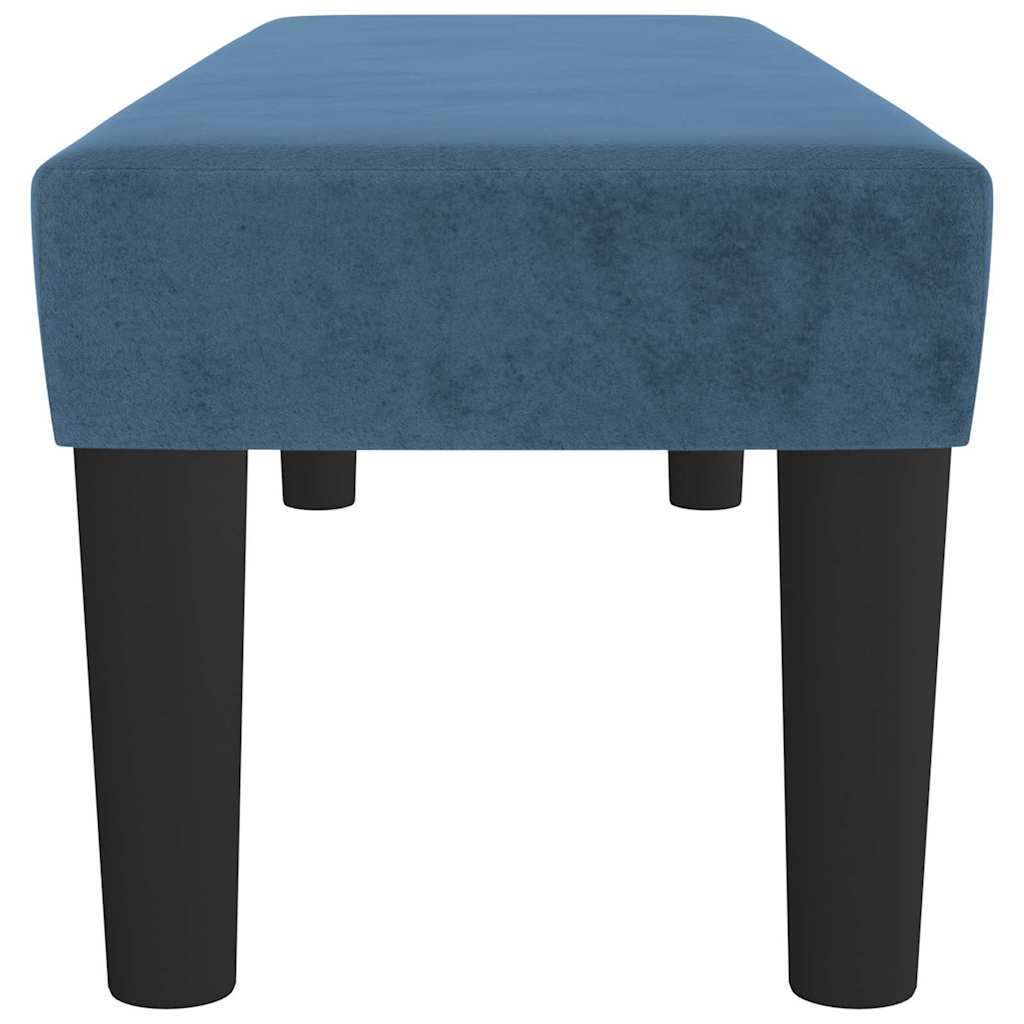 Benk Lys Grå 70x30x30 cm Fløyel Mørk blå Tre, Stoff