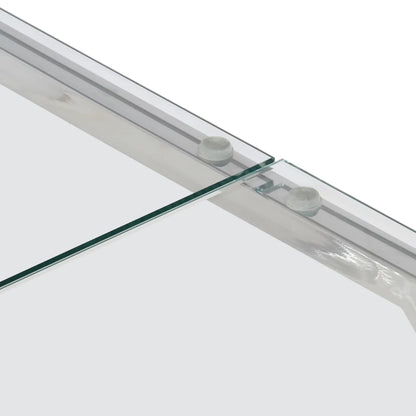 Salongbord sølv rustfritt stål og herdet glass