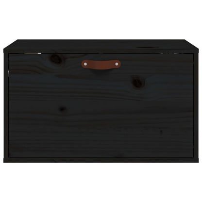 Veggskap svart 60x30x35 cm heltre furu