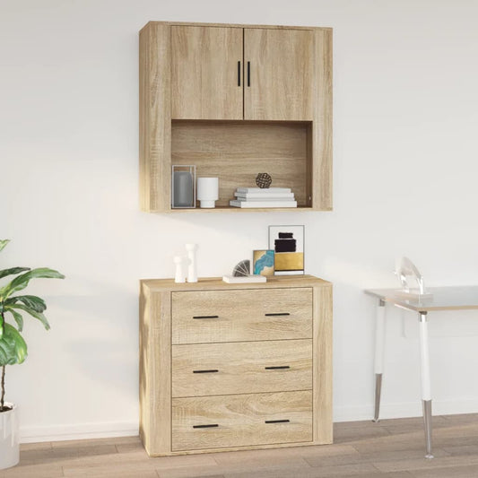 Veggskap sonoma eik 80x33x80 cm konstruert tre