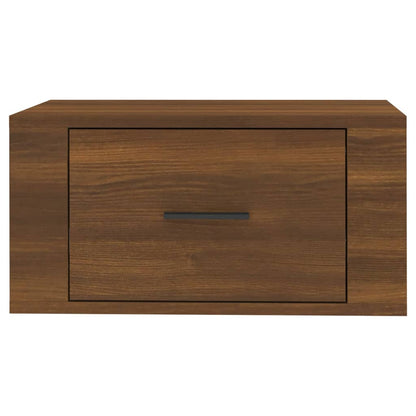 Veggmonterte nattbord 2 stk brun eik 50x36x25 cm