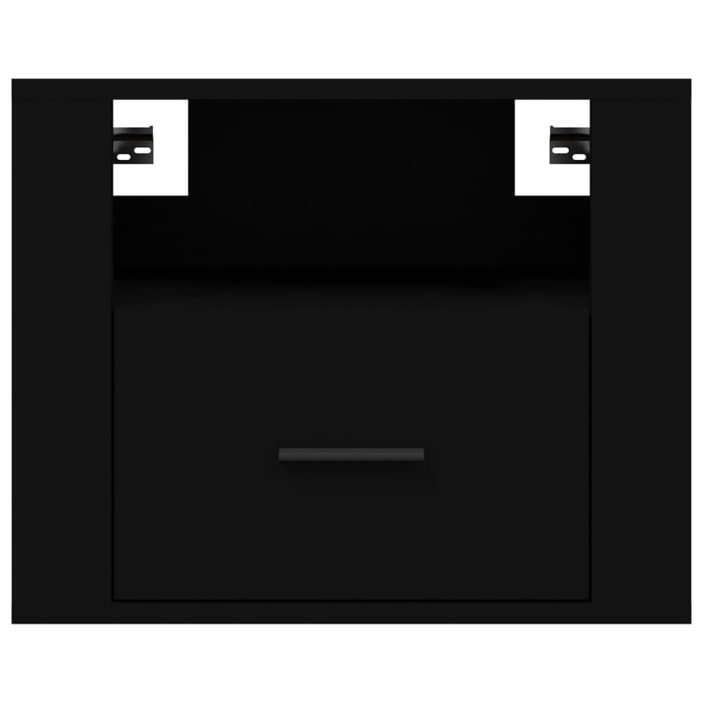 Veggmonterte nattbord 2 stk svart 50x36x40 cm