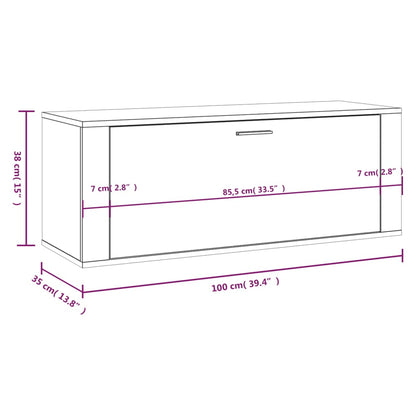 Veggmontert skoskap sonoma eik 100x35x38 cm konstruert tre