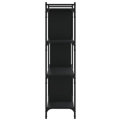 Bokhylle 4 etasjer svart 76x32x123 cm konstruert tre