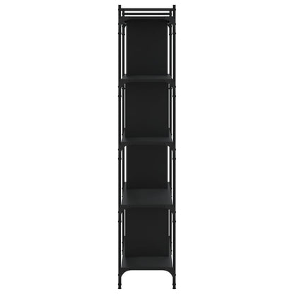 Bokhylle 5 etasjer svart 76x32x158 cm konstruert tre