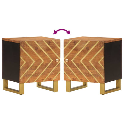 Nattbord 2 stk brun og svart heltre mango