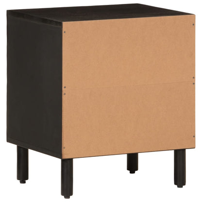 Nattbord 2 stk svart 40x33x46 cm heltre mango