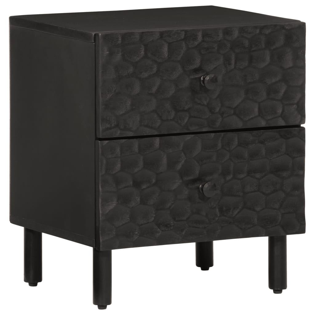 Nattbord 2 stk svart 40x33x46 cm heltre mango