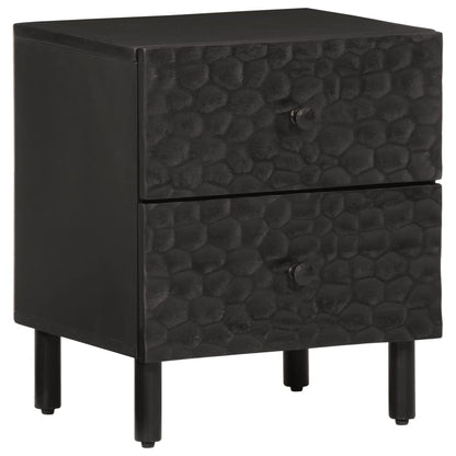 Nattbord 2 stk svart 40x33x46 cm heltre mango