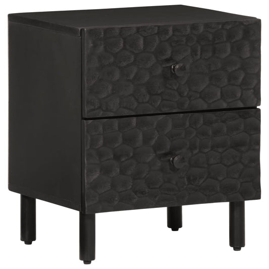 Nattbord 2 stk svart 40x33x46 cm heltre mango