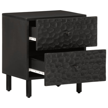 Nattbord 2 stk svart 40x33x46 cm heltre mango