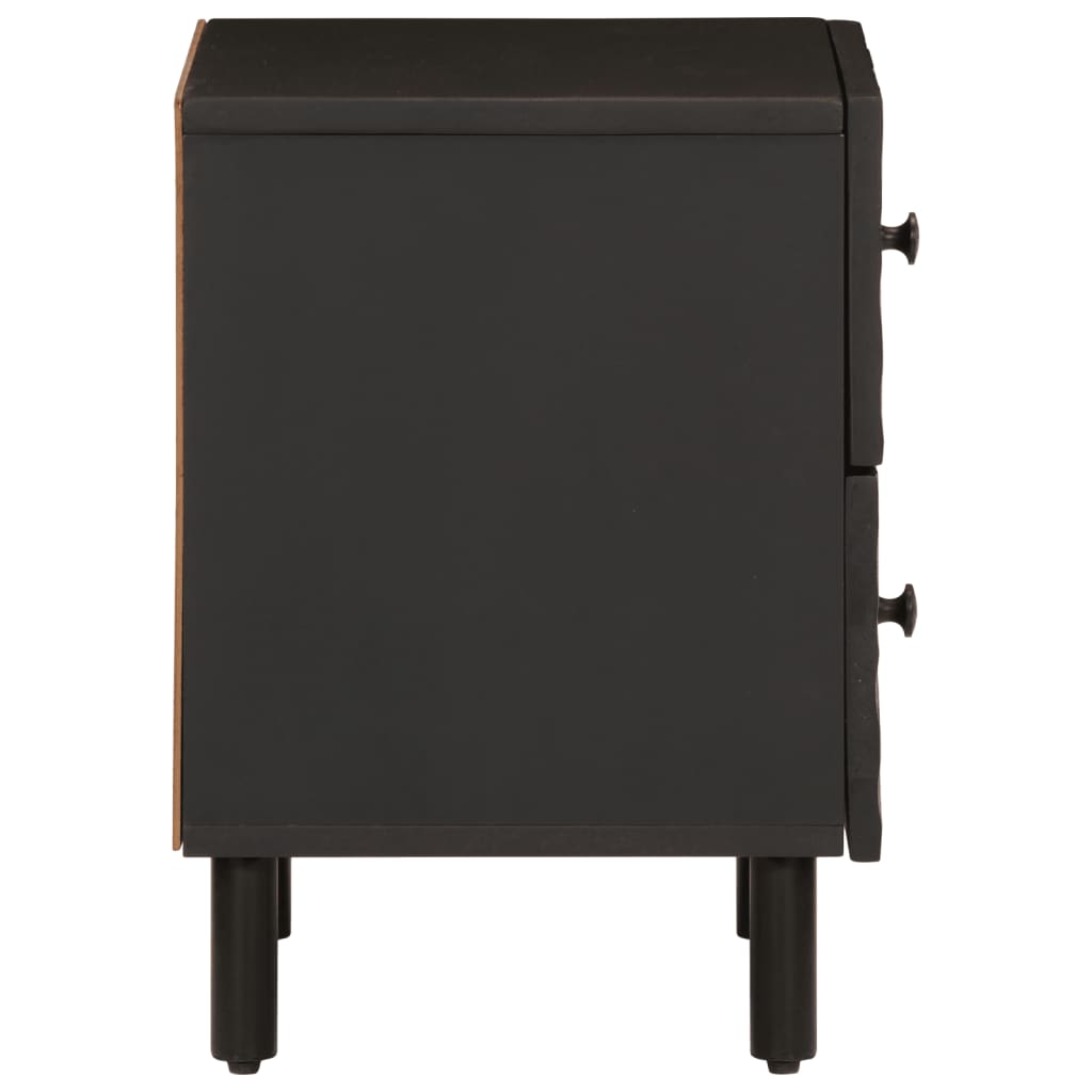 Nattbord 2 stk svart 40x33x46 cm heltre mango