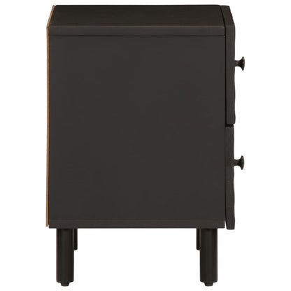 Nattbord 2 stk svart 40x33x46 cm heltre mango