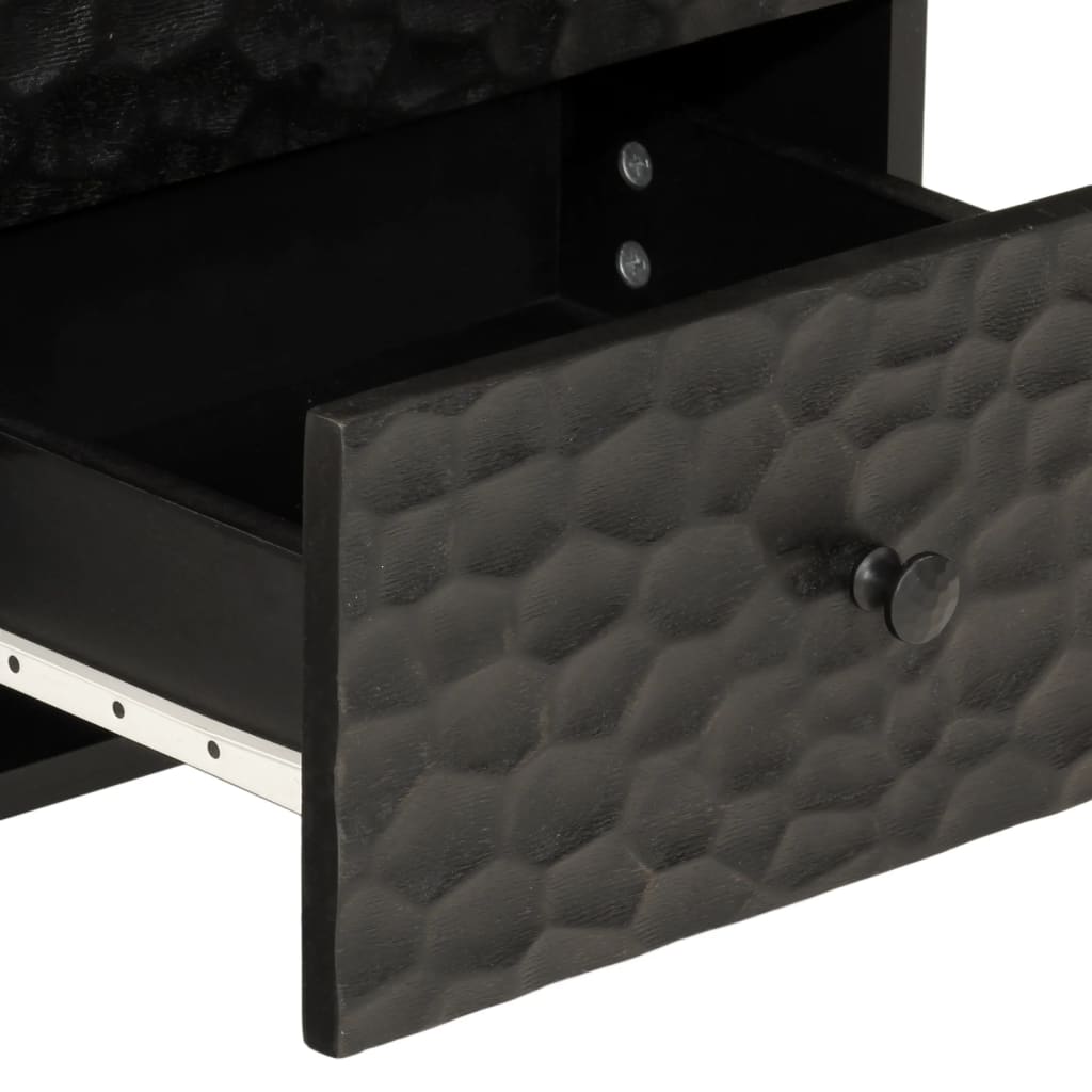 Nattbord 2 stk svart 40x33x46 cm heltre mango