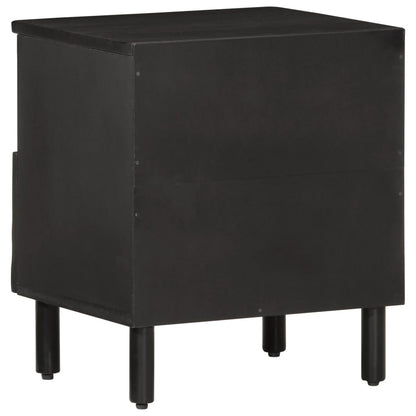 Nattbord 2 stk svart 40x33x46 cm heltre mango