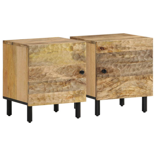 Nattbord 2 stk 40x33x46 cm heltre mango