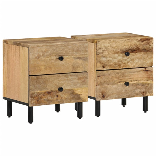 Nattbord 2 stk 40x33x46 cm heltre mango