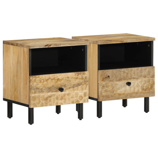 Nattbord 2 stk 40x33x46 cm heltre mango
