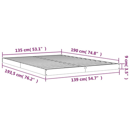 Sengeramme hvit 135x190 cm Double heltre furu