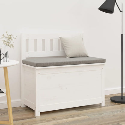 Benk hvit 80x41x77 cm heltre furu