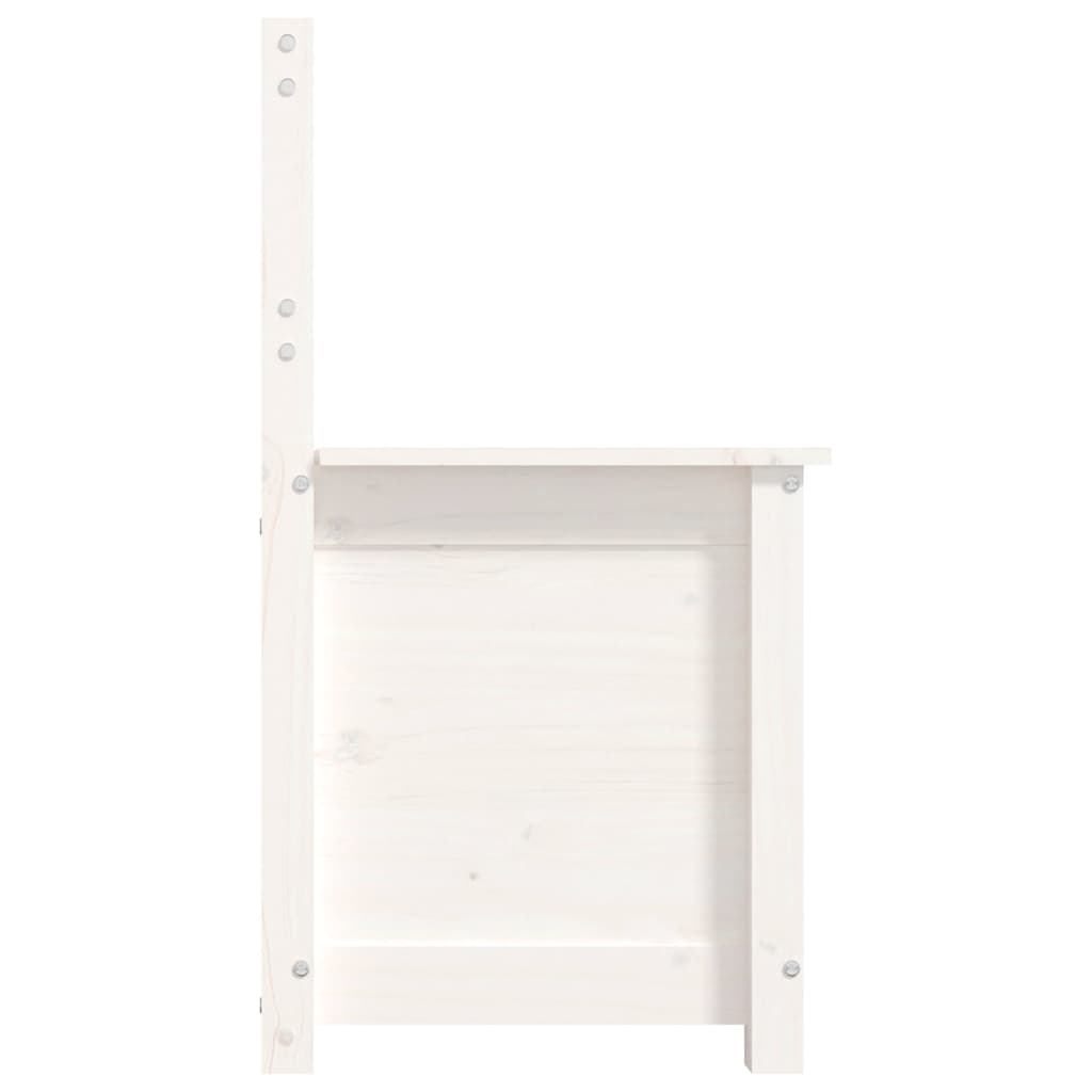 Benk hvit 80x41x77 cm heltre furu