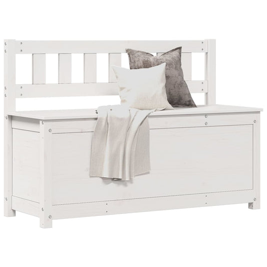 Benk hvit 110x41x76,5 cm heltre furu