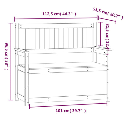 Benk kunstskinn 112,5x51,5x96,5 cm heltre furu