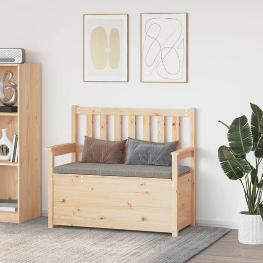 Benk kunstskinn 112,5x51,5x96,5 cm heltre furu
