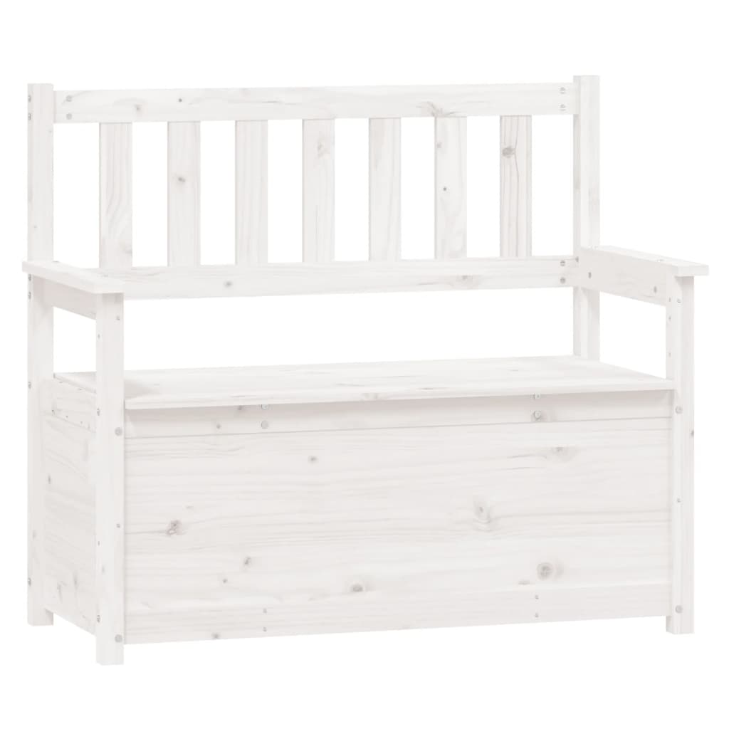 Benk hvit 112,5x51,5x96,5 cm heltre furu
