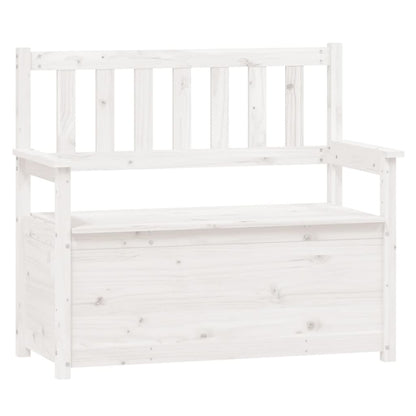 Benk hvit 112,5x51,5x96,5 cm heltre furu