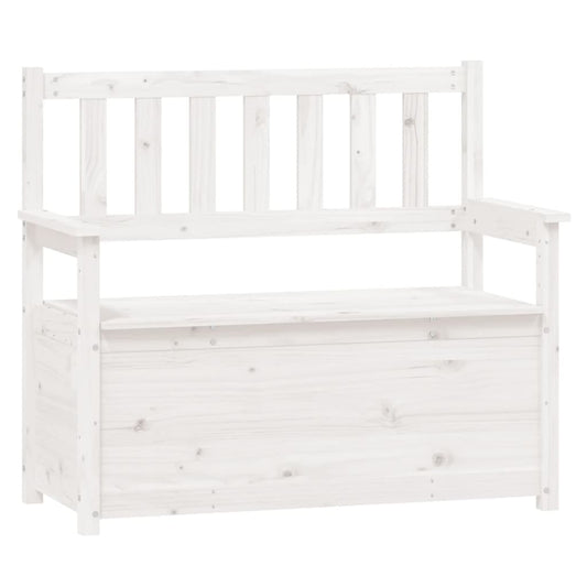 Benk hvit 112,5x51,5x96,5 cm heltre furu