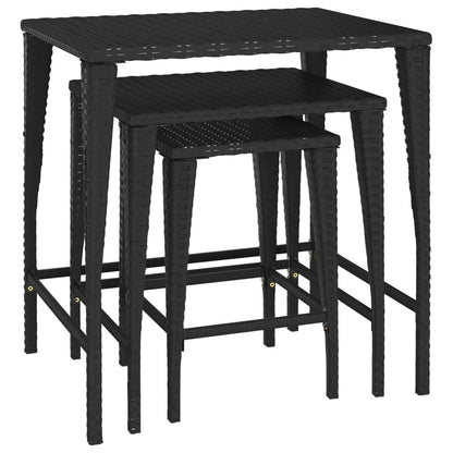 Stablebord 3 stk svart polyrotting