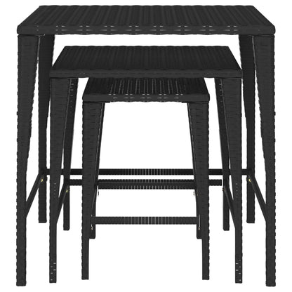Stablebord 3 stk svart polyrotting